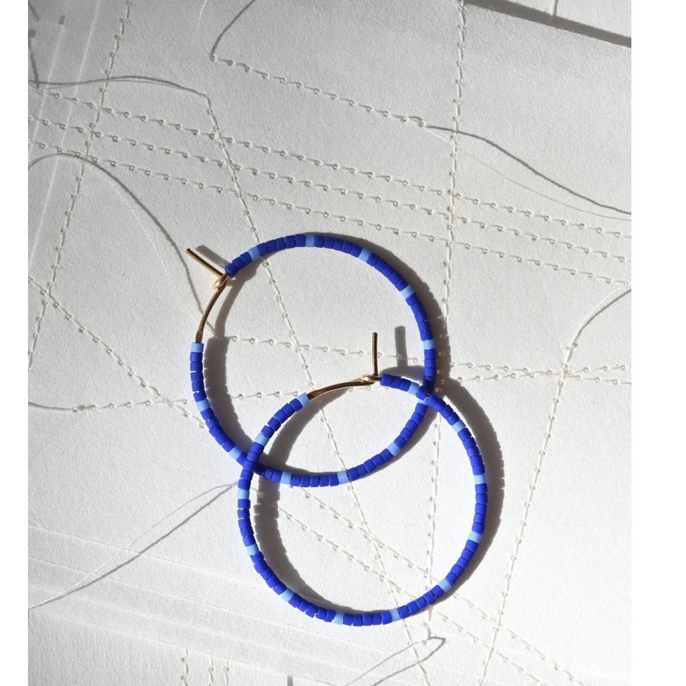 Abacus Row - Dipsea Blue Hoop Earrings